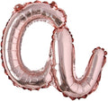 18 Inch Rose Gold Happy Birthday Balloons - Lowercase Handwriting Style Letters for Birthday Party Decoration (18 Inch Rose Gold A)