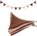 Pennant Banners Bunting Flags Beige and Coffee, Garland Triangle Banners Fabric for Boho Shower Wedding Party Decorations Nursery Playroom Decor(Beige Coffee)