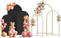 Arch Backdrop Stand and Cover Set, 3 Metal Balloon Arch Backdrop 4ft 5ft 6ft, Gold Arched Stand Frame for Wedding, Parties,Birthday, Backdrop Decorations (Black,4ft+5ft+6ft)