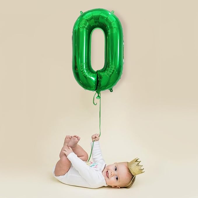 Number Balloons Green Party Balloon - Giant Number 0 Balloon, 40 Inch Large Balloon for St. Patrick's Day Games Theme Birthday Decoration, Girls Boys Party Supplies
