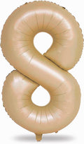 40 Inch Balloon Number 8 Nude, Large Apricot Foil Number Balloons Set 0-9, Neutral Digital 8 Helium Balloons for Girls Boys Men Women 8th 18th 80th Birthday Anniversary Graduation Party Decoration