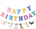 Rainbow Happy Birthday Dog Themed Pennant Banner for Party Decorations for Boys Girls DIY Party Supplies (Color Banner+Dog)