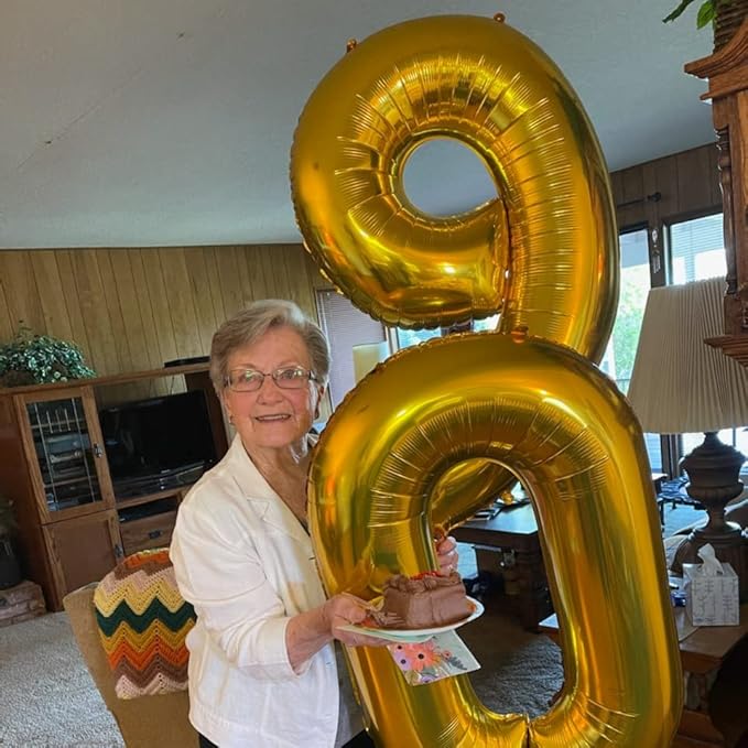 60th Birthday Balloons Gold for Women, 40 Inch Giant Mylar Foil Number 60 Balloons Self Inflating, Gold Digit 6 & 0 Helium Balloons for Men 60th Anniversary Party Decorations Supplies