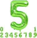 TONIFUL 40 Inch Large Green Numbers Balloons 0-9, Number 5 Digital 5 Helium Foil Mylar Big Number Balloons for 2026 Graduation New Year Eve Birthday Party Anniversary Supplies Decorations