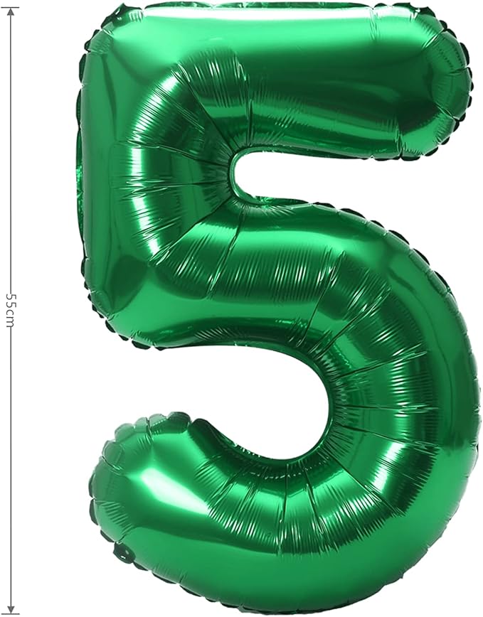 YPSelected 32 Inch Large Foil Helium Number Balloon Birthday Wedding Party 0-9 (Green, 5)