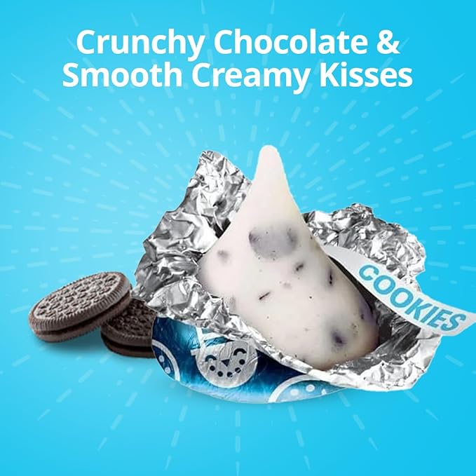 Cookies & Cream Kisses Bulk Pack 4 Pound (Approx 400 Pieces) Individually Wrapped White Chocolate Cookies n Cream Candies For Parties, Special Events and Celebrations