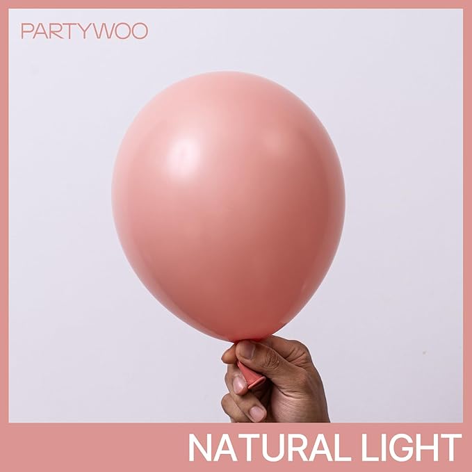 PartyWoo Dusty Pink Balloons 140pcs Different Sizes of 18 12 10 5 Inch Blush Pink Dusty Rose Boho Netural Balloon Arch Kit Garland for Baby Shower Princess Girl Birthday Party Decorations Pink-F01