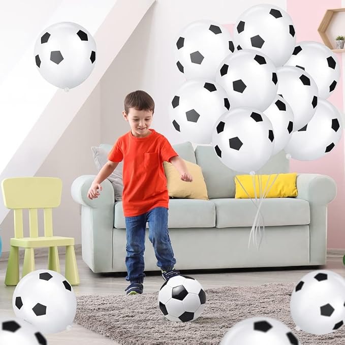 Ainiv 20 PCS Soccer Balloons, Football Theme Party Supplies Balloons, Football Pattern Ballons for School Sports Meeting Gaming Football Lover Boys Girls Kids Birthday Decor, Party Bag Fillers