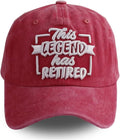 KKMKSHHG Funny Retirement Gifts for Men and Women, This Legend Has Retired Baseball Cap