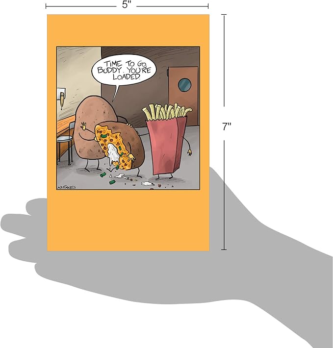 NobleWorks - 1 Funny Birthday Card Cartoons - Hilarious Comic Humor, Notecard with Envelope - Best Spud C3333BDG