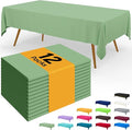 Smiry Disposable Table Cloth - 12 Pack, 54 x 108 Inch Waterproof Rectangle Tablecloths for Parties, Decorative Plastic Table Cover, Leakproof & Sturdy, Sage Green