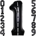 Race Car 40Inch Black 1 Balloon Number Large Helium Race Track 0-9 Giant Digital 1st Foil Mylar Big Party Number Balloons for Boy Birthday Car Theme Party Anniversary Graduation Decorations