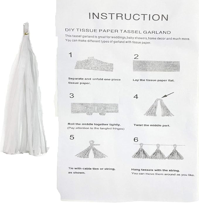 Tissue Paper Tassels Garland Banner Table Decor Party Banner Wedding Birthday Baby Shower Nursery Party Decorations Supplies (20, Royal Blue)