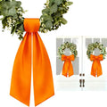2 Pack White Wreath Sash for Front Door Blank Sashes 3.7 x 54 Inch Polyester Plain Door Decoration for Christmas Halloween Party Porch Yard Outdoor (Orange)