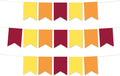 Andaz Press Hanging Pennant Banner with String, Burgundy, Yellow, Orange, 1-Set, 24 Pennants, Approx. 12-Feet Long, Thanksgiving Autumn Fall Theme Colored Supplies