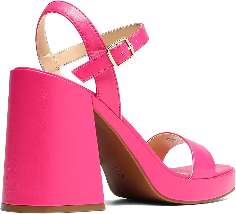 DREAM PAIRS Heels for Women Block Chunky Platform High Heels Open Toe Fashion Wedding Party Evening Prom Dance Ankle Strap Dress Pump Sandals Shoes