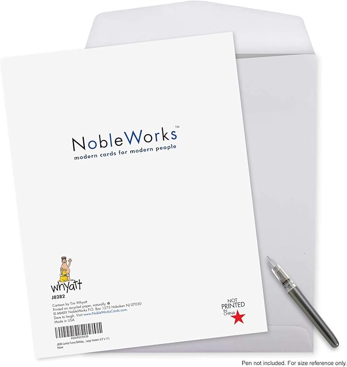 NobleWorks -1 Funny Birthday Card Inappropriate (8.5 x 11 Inch) - Humor Cartoon Bday Notecard with Envelope - Chili Kebab J8282