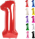 Red Number 1 Balloon for First Birthday 40 Inch, 1st One Number Balloons Birthday Decorations for Girl Boy Toddler Baby