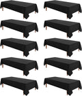 VidaFete Tablecloth 60 * 120inch 10 Pack Rectangle Table Cloth Polyester, Stain Wrinkle Resistant Dining Table Cover for Kitchen Dinning Party Wedding Rectangular Tabletop Buffet Decoration(Black)
