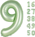 40 Inch Olive Green Balloon Number 9,Jumbo Mylar Foil Helium Balloon for 9 19th 29th 39th 90th 99th Digital Balloons for Birthday Party,Wedding Anniversary Party Decorations