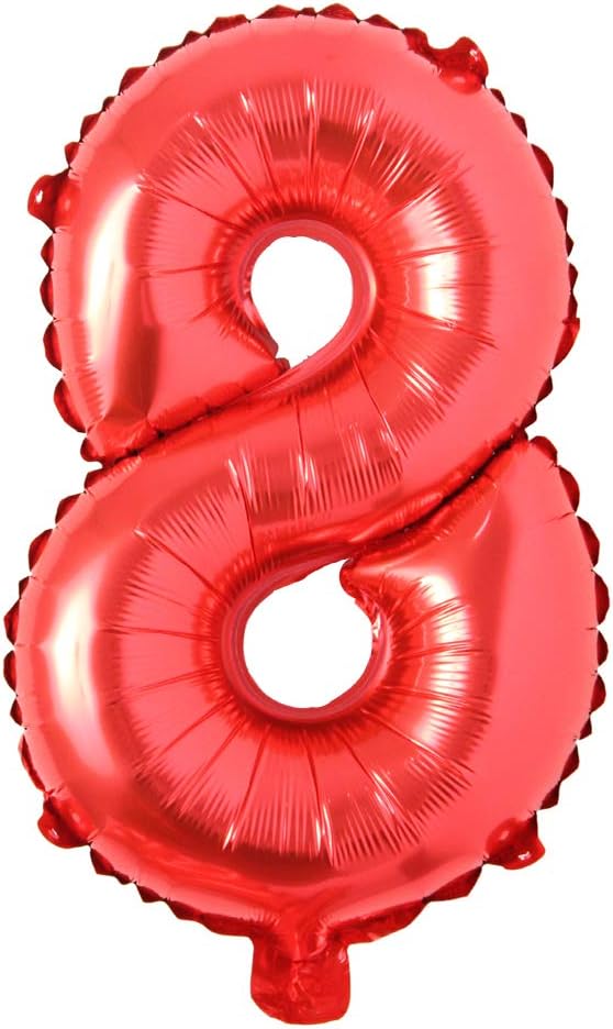 40 inch Red big size Number Letter alphabet Foil Helium Float Balloons Birthday Wedding Party Celebration decoration Air ball (40 INCH Red 8)