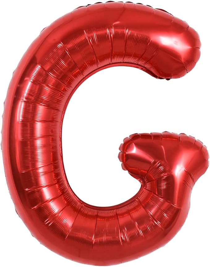 TONIFUL 40 Inch Large Bright Red Letter Balloons A-Z, Giant Jumbo Helium Foil Mylar Big Letter G Balloons for Birthday Party Anniversary Wedding Decorations