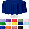 Mulbozy 12 Pack Navy Blue Round Tablecloth, 84 Inches Plastic Table Cover, Premium Disposable Round Party Tablecloth for Restaurant Dinners, Wedding, Grad Party, Baby Shower, Outdoor Camping