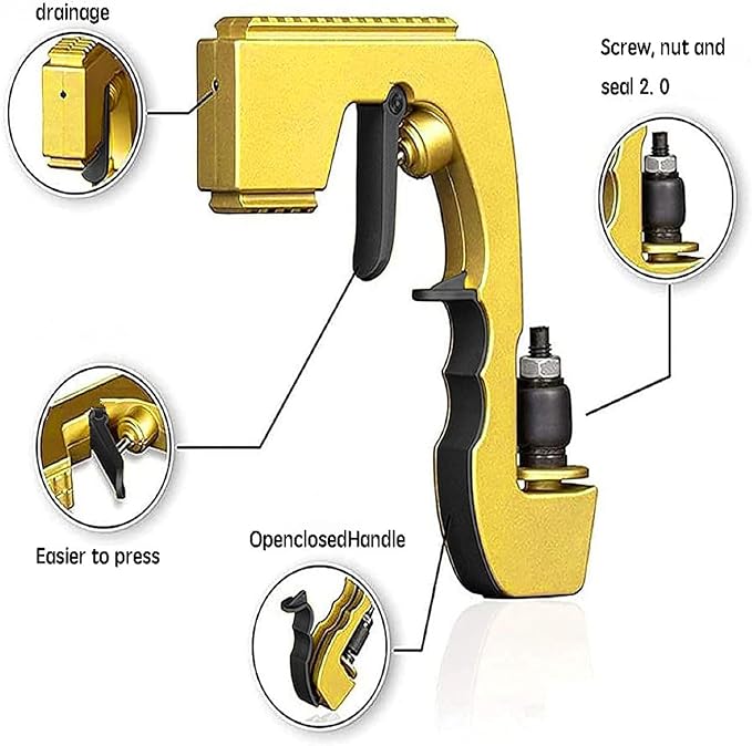 UPOFI Champagne Gun，Champagne Gun for Parties - Lightweight Plastic Sprayer with Adjustable rubber plug，Portable &Safe Beer Shooter for Birthdays, Weddings，Easy Clean & Reusable(Gold)