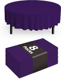 Pureegg Plastic Table Cloth Disposable 8 Pack, 84'' Round Table Cloths, Graduation Decorations Class of 2026, Graduation Party Tablecloths, Round, Plastic Cover, Leakproof & Sturdy, Purple