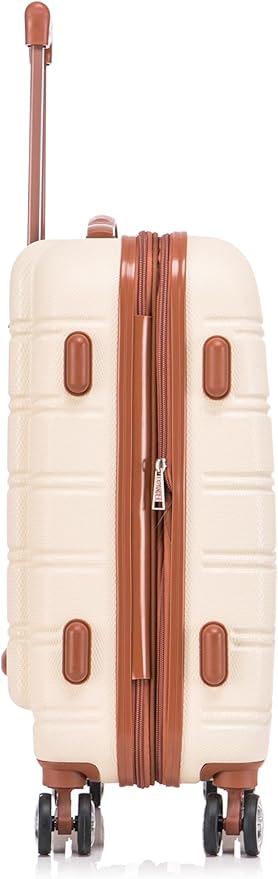 Rockland Melbourne Hardside 2 Piece Expandable Spinner Wheel Luggage Set, Carry-On 20" and Tote 14", White
