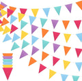 Outus 6 Pack 72 Flags/8.2 ft Rainbow Pennant Banner, Multicolor Bunting String Triangle Flags Garland for Birthday Party Classroom Carnival Baby Shower Indoor Outdoor Decorations(Vivid Colors)