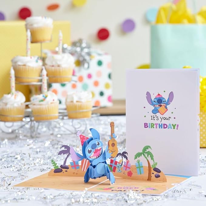 Lovepop Magical Disney Stitch 3D Pop-Up Birthday Card - for Him, Her, Kids, Boys, Girls, Men, Women - 5" x 7" - Envelope Included