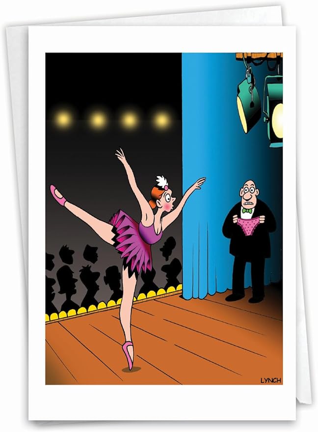NobleWorks - 1 Awesome Birthday Greeting Card - Cartoon Art, Happy Funny Bday Note - Missing Panties C9598BDG