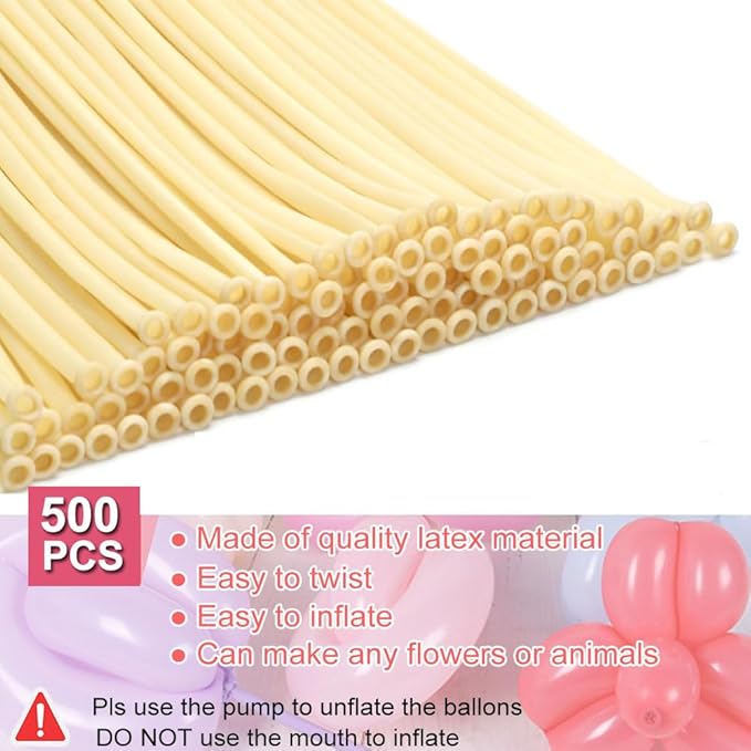 500Pcs 260 Clear Long Balloons, Twisting Animal Balloons Thickening Latex Magic Long Balloon for Animals Modeling Wedding Birthday Party Decorations
