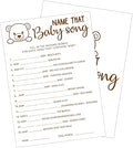 30 PCS Cute Bear Name That Baby Song Baby Shower Games with 1 Answer Card for Boy Girl, Gender Neutral Shower Party Supplies & Decor-C01