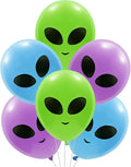 Whaline 65Pcs Alien Balloons Green Blue Purple Alien Party Latex Balloons UFO balloons Outer Space Aliens Decorations for Birthday Party Baby Shower Supplies Home Backdrop Decorations