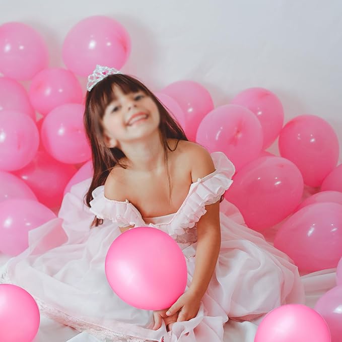 Pink Balloons 100 pcs 12 Inch Matte Pink Balloon for Baby Shower Valentine's Day Princess Bachelorette Birthday Party Decorations