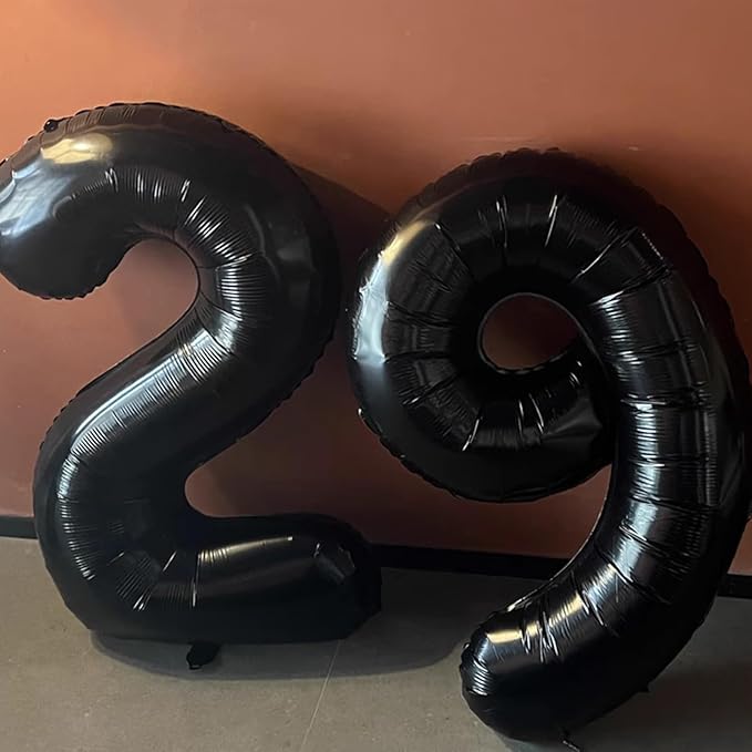 40 Inch Black Number 29 Digital Balloon,Jumbo Mylar Foil Helium Balloon for 29 Balloons for Birthday Party,Wedding Anniversary Party Decorations