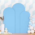 7.2FT 6.6FT 6FT Set of 3 Spandex Fitted Wedding Arch Stand Covers Baby Blue Arch Backdrop Cover Chiara Backdrop Cover Round Top Arch Covers for Bridal Baby Shower Wedding Ceremony Decorations