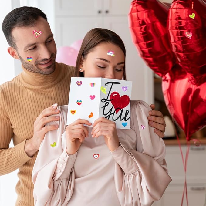 Heart Stickers, 3140 Pcs Small Heart Sticker Bulk, 50 Sheets Gilter Self Adhesive Love Sticker for Card Envelopes Gifts Craft Scrapbooking Wedding Mother's Day Valentines Day Party Decorations Favors