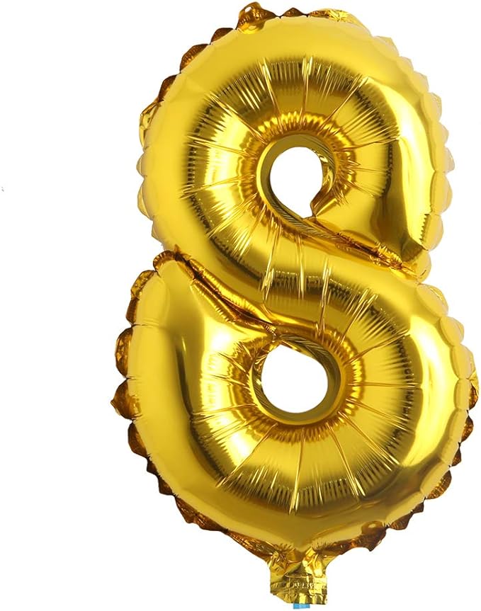 16" Alphabet Letter and Number Balloons Set Package, Aluminum Hanging Foil Film banner Mylar Balloon for Birthday Party Decoration Custom Word (A-Z, 0-9 Gold) (16 inch 8 Gold)