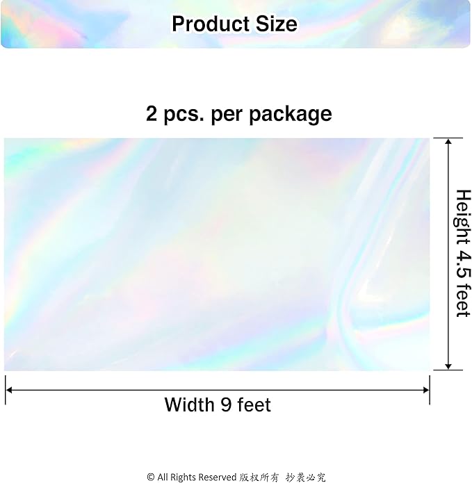 Cheerland 2 Pcs Iridescent Tablecloth Holographic Foil - Disposable Euphoria Sparkle Shiny Iridiscent Rectangle Table Cover Disco Theme for Party Kids Mermaid Unicorn Birthday Baby Shower Bachelorette