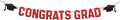 Gexolenu Red Class of 2025 Graduation Theme Party Decoration Banner, Congrats Grad Banner, Black Glitter Graduation Banner, 2026 Black Congratulations Grad Party Decorations
