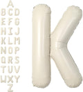 SUWEN 40 Inch Cream Large K Letter Balloons Big Foil Helium Letter Balloons A-Z Jumbo Mylar Happy Birthday Party Decorations for Girl Anniversary Party Supplies