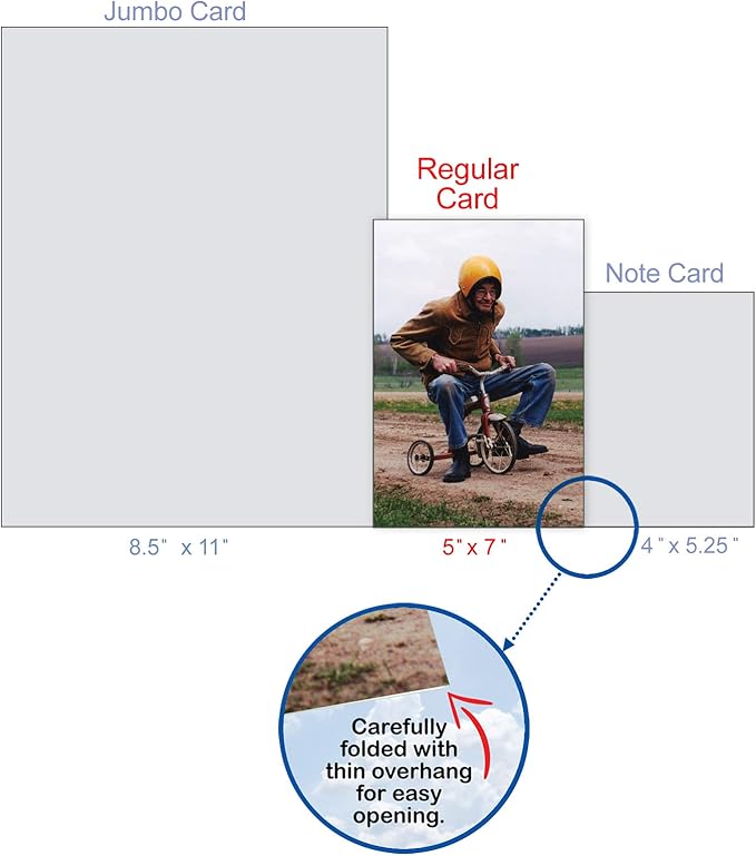 NobleWorks - 1 Happy Birthday Card with Envelope - Funny Photos, Birthday Humor Notecard - Senior Trike Ride C6435BDG