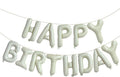 KALOR Cream White Happy Birthday Balloons Banner, 16 Inch Mylar Foil Letters Balloon Sign for Birthday Party Decorations Photo Booth Backdrop