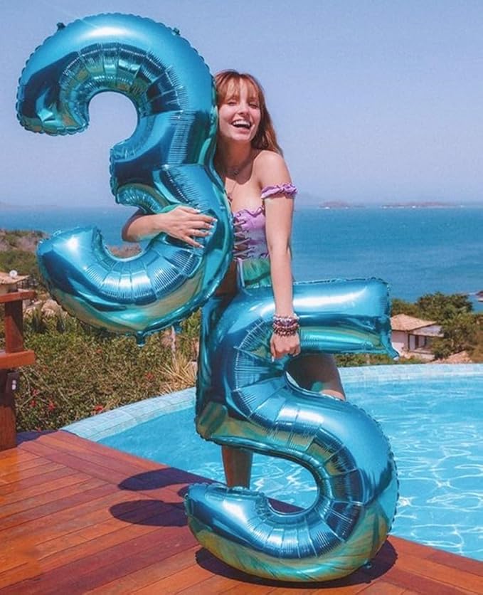 5 Number Balloon 40 Inch, Foil Balloons for Boys And Girls, Light Blue Number Balloons for 5, 15, 25, 50 Birthday Party Decoration, Anniversary, Wedding, Single Supplies