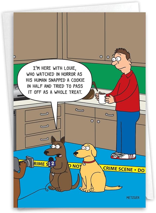 NobleWorks 1 Funny Dog Lovers Birthday Card - For Men, Women | Animal Puppy Jokes, Bday Notecard for Him, Her - Treat Crime C10263BDG