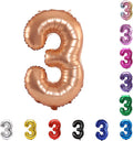 YPSelected 32 Inch Large Foil Helium Number Balloon Birthday Wedding Party 0-9 (Orange, 3)