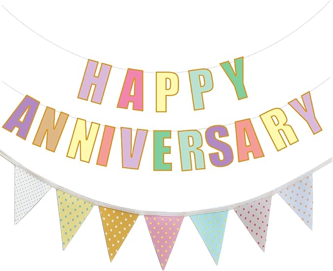 Happy Anniversary Banner, Wedding Anniversary Party Funny Paper Sign Party Supplies